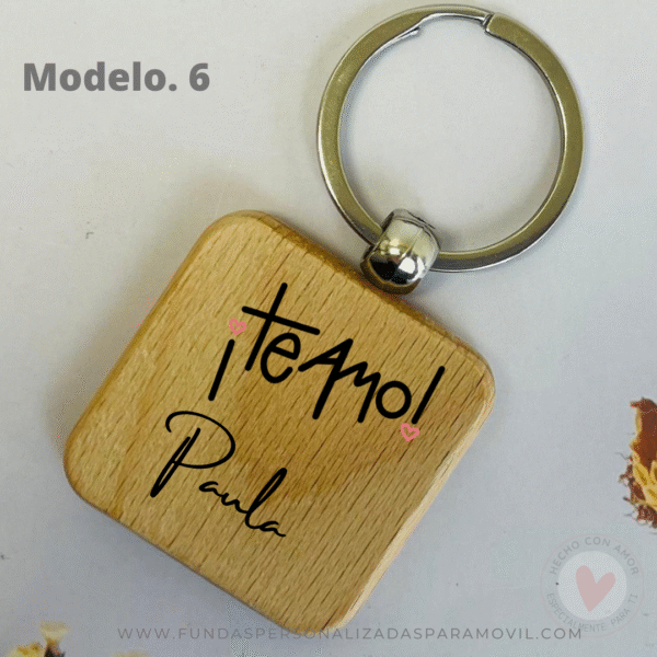 Llavero personalizado de Madera Grabado en láser - Imagen 29