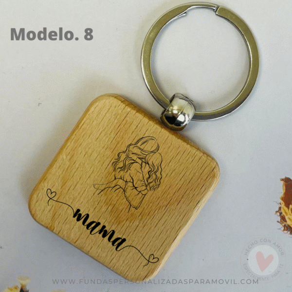 Llavero personalizado de Madera Grabado en láser - Imagen 27