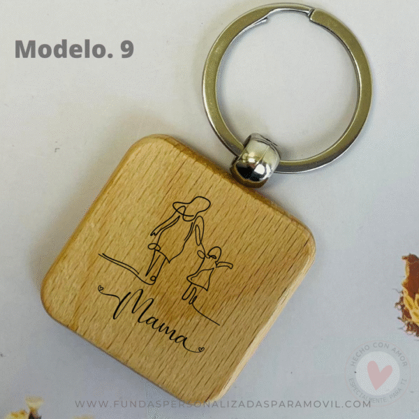 Llavero personalizado de Madera Grabado en láser - Imagen 26