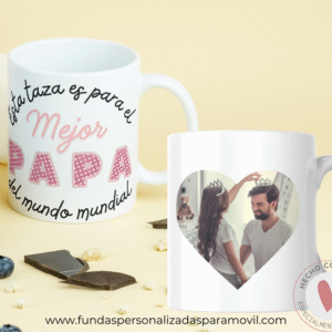 Taza Personalizada con Foto Diseño Papá- El Mejor Papá /Abuelo/ Tío del Mundo Mundial -Rosa