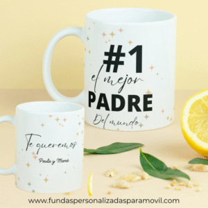 Taza Personalizada con Frase Diseño Papá-  El Mejor Padre del Mundo #1