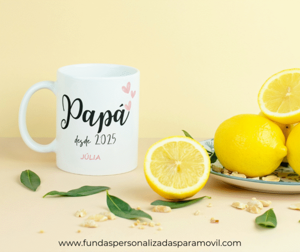 Taza Personalizada con Frase Diseño Papá-  Papa Desde...
