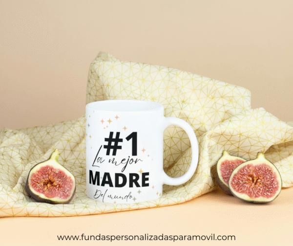 Taza Personalizada con Frase Diseño Mamá-  La Mejor Madre del Mundo #1 - Imagen 3