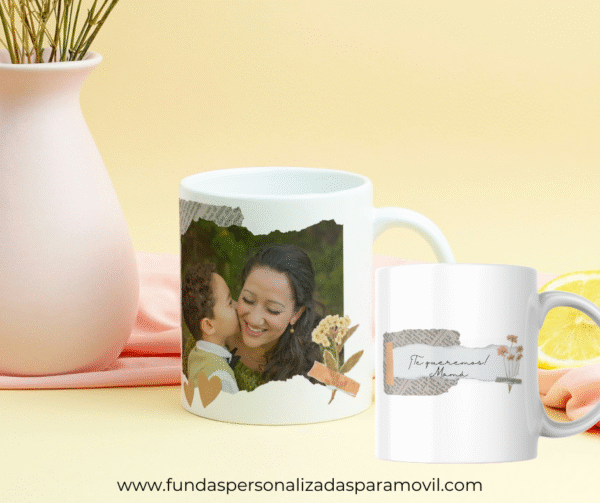 Taza Personalizada con Foto Diseño Te Queremos Flor