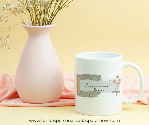 Taza Personalizada con Foto Diseño Te Queremos Flor - Imagen 2