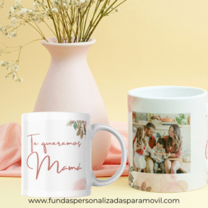 Taza Personalizada con Foto Diseño Flores