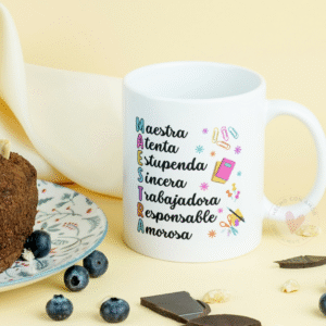 Taza Personalizada con Frase Diseño Profe Maestra/Maestro