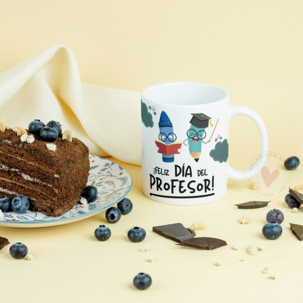 Taza Personalizada con Frase Diseño Profe Feliz Día Profe - Imagen 4