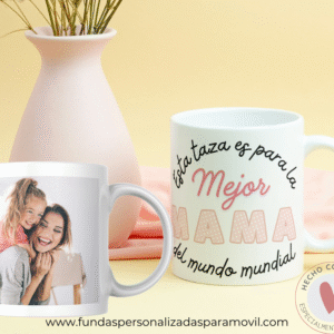 Taza Personalizada con Foto Diseño Mamá- La Mejor Mamá /Abuela/ Tía del Mundo Mundial -Rosa