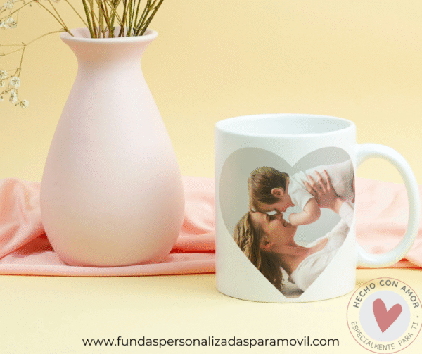 Taza Personalizada con Foto Diseño Mamá- Eres Mi Super Mamá - Imagen 2