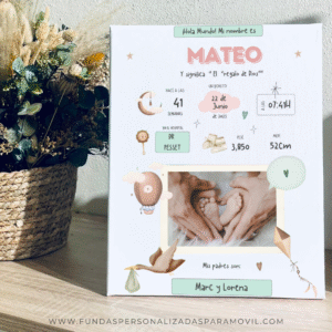 Natalicio Personalizado con foto 23*30 cm Acabado Tela