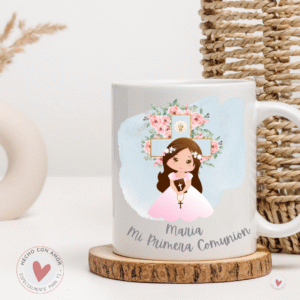 Taza Personalizada con Frase Diseño Niña Comunión