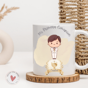 Taza Personalizada con Frase Diseño Niño Comunión