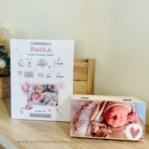 Lienzo de Tela Natalicio Personalizado con foto 23*30 cm