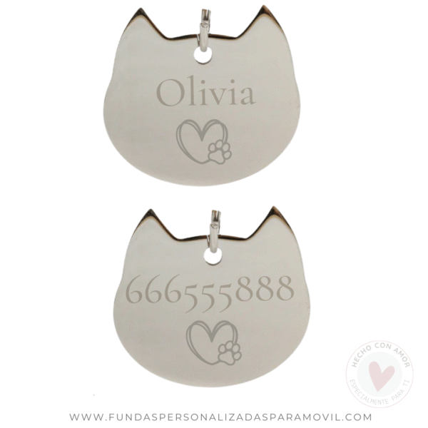 Colgante Acero Personalizado Chapa Personalizada para Collar de Gato Forma - Imagen 4