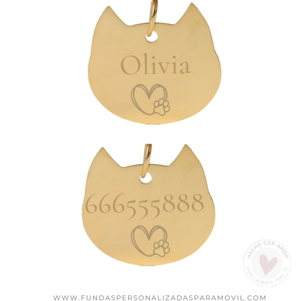 Colgante Acero Personalizado Chapa Personalizada para Collar de Gato Forma - Imagen 2