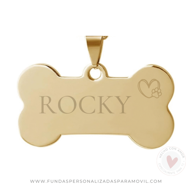 Colgante Acero Personalizado Chapa Personalizada para Collar de Perro Hueso - Imagen 3