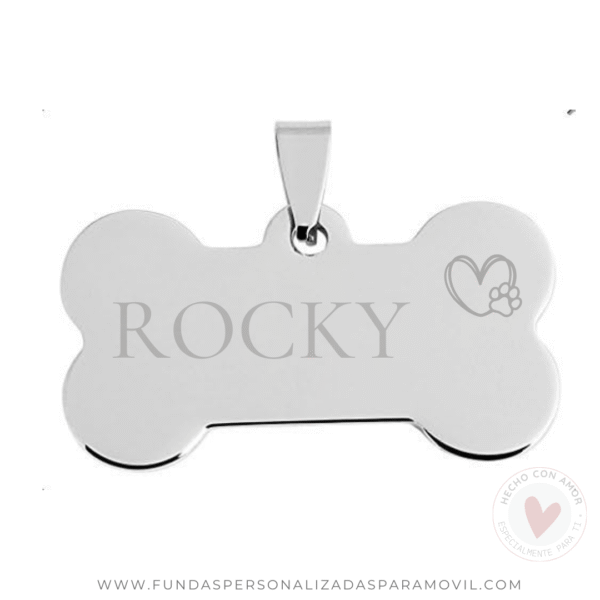 Colgante Acero Personalizado Chapa Personalizada para Collar de Perro Hueso - Imagen 4
